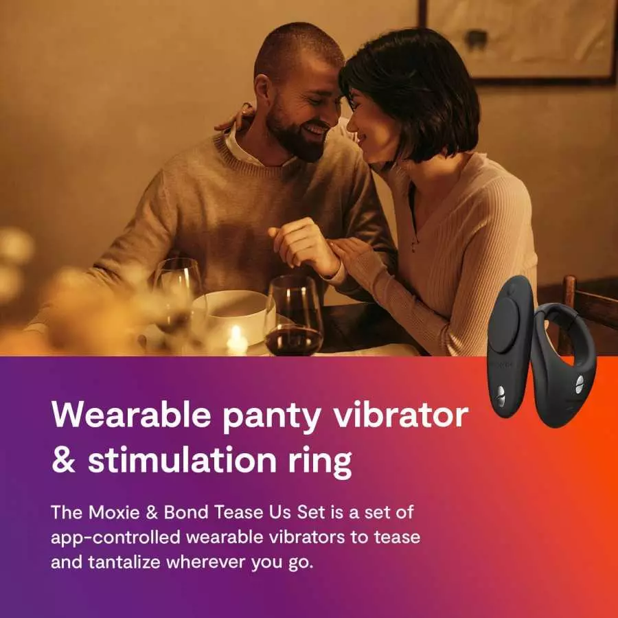 We-Vibe Tease Us Set Moxie + Moxie - Wearable Panty Vibrators for Women - Clitoral Stimulator with 10 Vibration Modes - App Cont