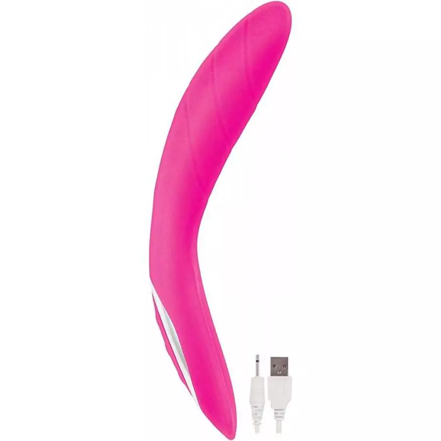 Princess Dynamic Heat Rechargeable Silicone Vibrator with Clitoral Stimulator - Pink