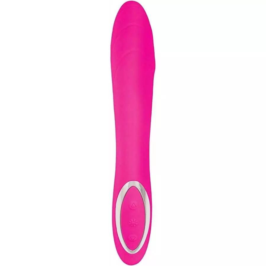 Princess Dynamic Heat Rechargeable Silicone Vibrator with Clitoral Stimulator - Pink