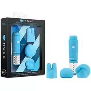 Rose Revitalize Massage Kit - Massager, Clitoral, External Massager Vibrator - 3 Ultrasilk Smooth Puria Silicone Attachments for