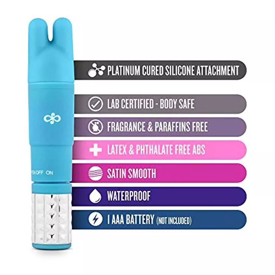 Rose Revitalize Massage Kit - Massager, Clitoral, External Massager Vibrator - 3 Ultrasilk Smooth Puria Silicone Attachments for