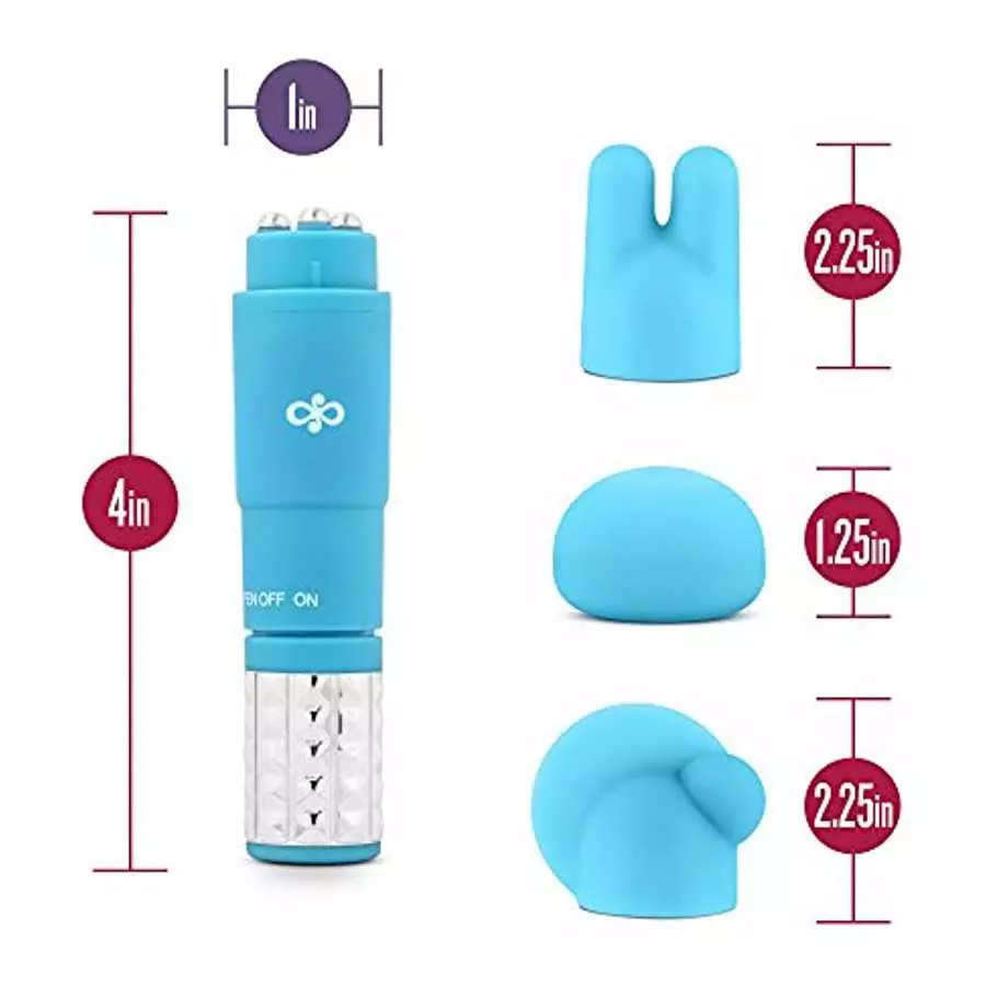 Rose Revitalize Massage Kit - Massager, Clitoral, External Massager Vibrator - 3 Ultrasilk Smooth Puria Silicone Attachments for