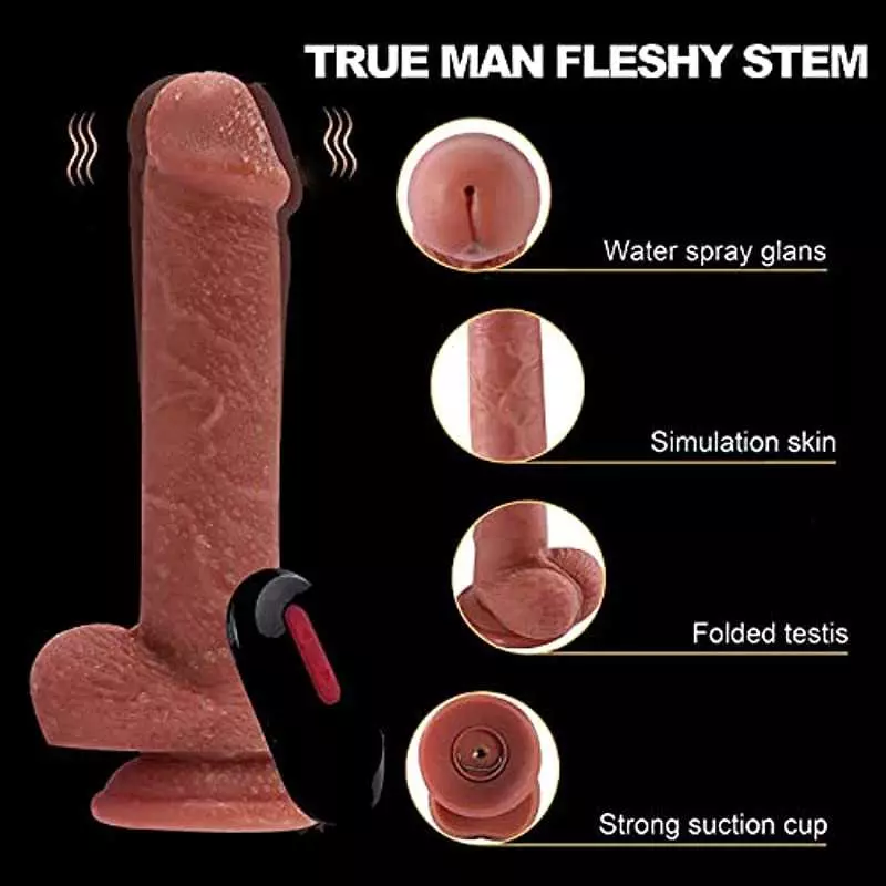 Realistic Ejaculating Dildo Squirting Dildo Vibrator 10 Vibrating 8.5inch Electric Anal Plug with Remote Control G Spot Dildos