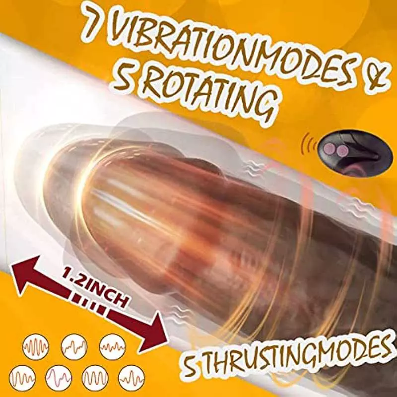 8.6 Inch Thrusting Dildo Vibrator with 5 Rotation 7 Vibrations Vibrating and Heating Sex Toy for Women, Realistic Telescopic Pen