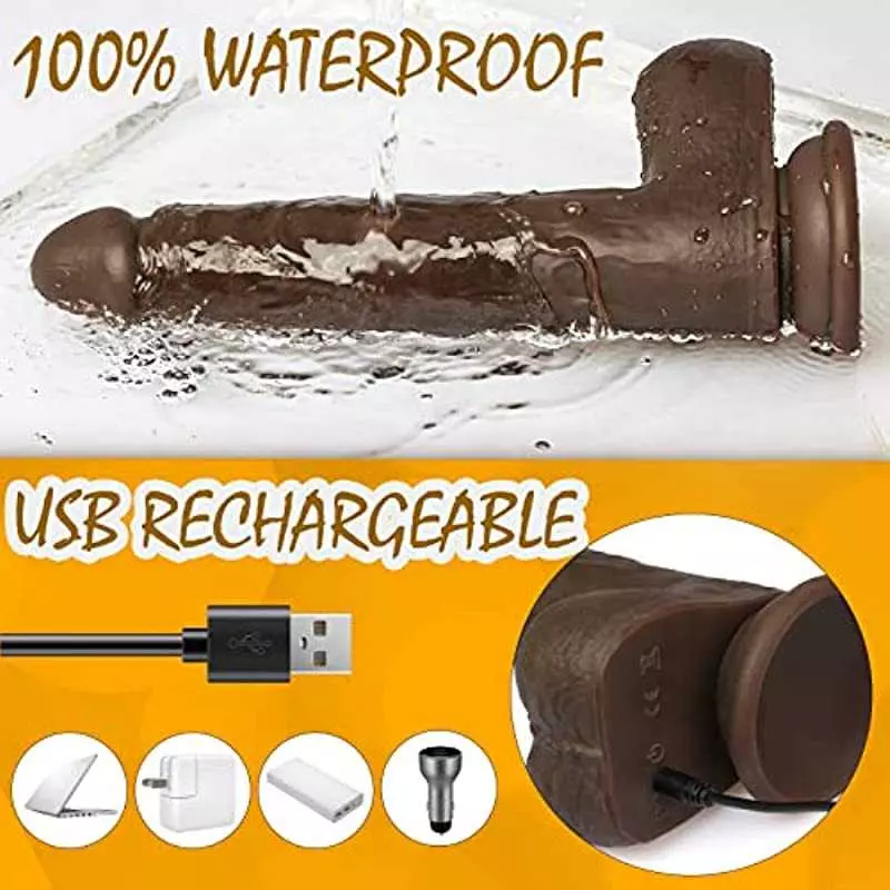 8.6 Inch Thrusting Dildo Vibrator with 5 Rotation 7 Vibrations Vibrating and Heating Sex Toy for Women, Realistic Telescopic Pen