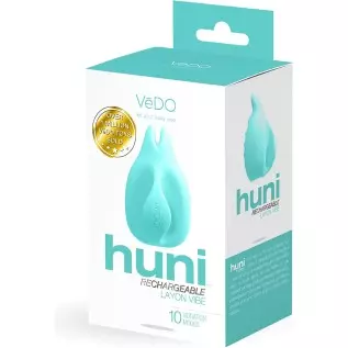 VeDO HUNI Rechargeable Lay-On Clitoral Vibrator Adult Sextoy for Women (Tease Me Turquoise) VeDO HUNI Rechargeable Lay-On Clitoral Vibrator Adult Sextoy for Women (Tease Me Turquoise)
