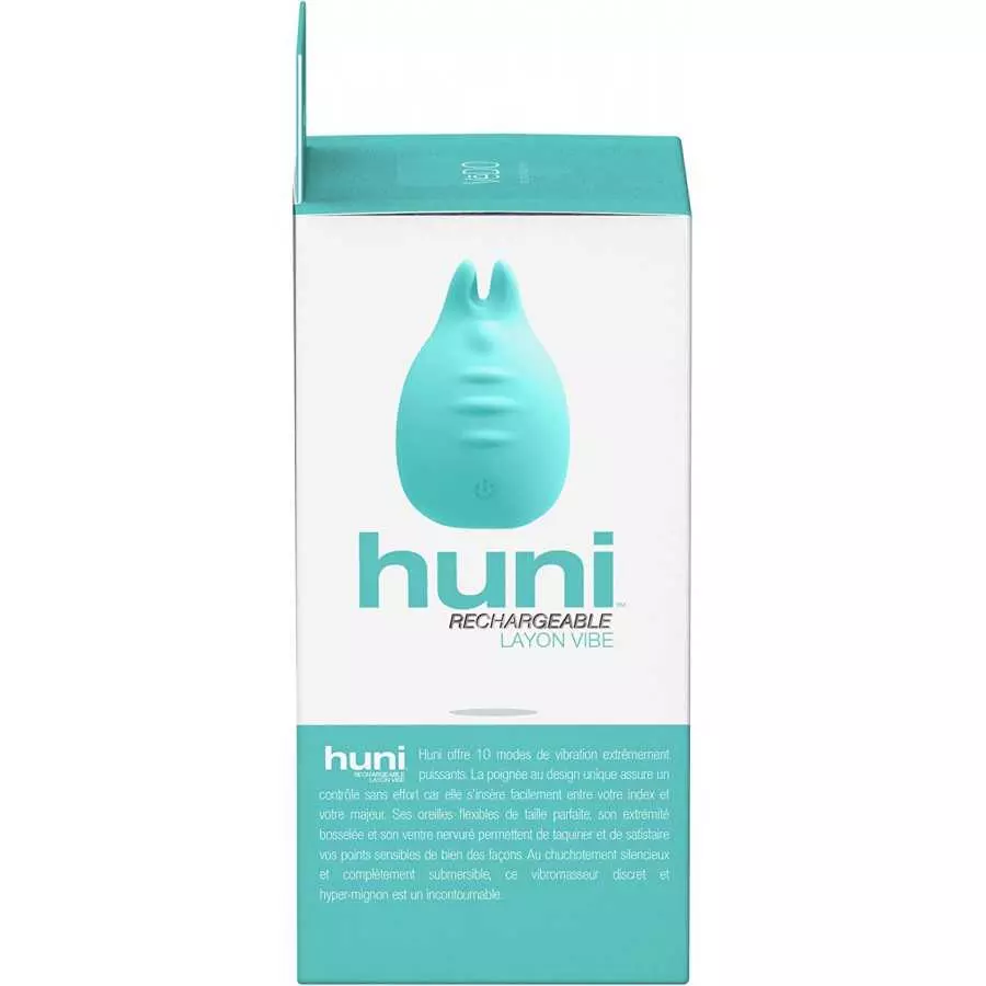 VeDO HUNI Rechargeable Lay-On Clitoral Vibrator Adult Sextoy for Women (Tease Me Turquoise)
