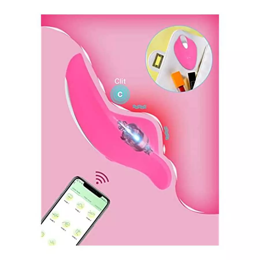 Wearable Vibrator Vibrating Panties with APP Control, Silicone Clitoral Vagina Stimulator Clit Nipple Teaser Adult Toy with 12 V