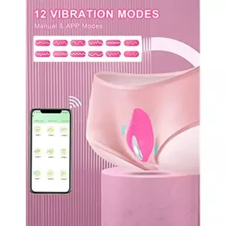 Wearable Vibrator Vibrating Panties with APP Control, Silicone Clitoral Vagina Stimulator Clit Nipple Teaser Adult Toy with 12 V