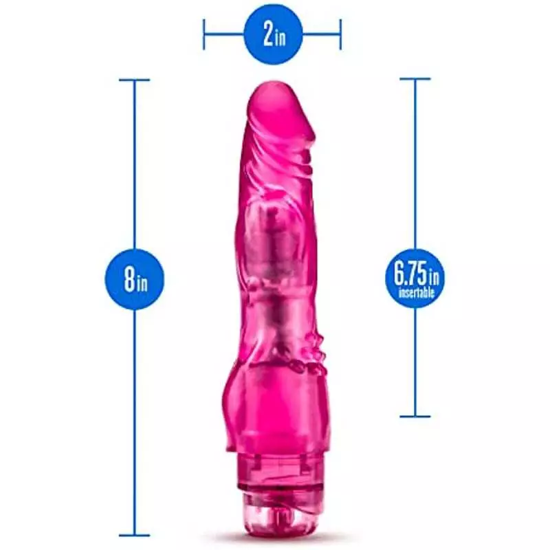 Blush The Banger - 8 Inch Realistic Powerful Vibrating Convenient Twist Dildo - Glows in The Dark Adjustable Multi Speed Thin Vi