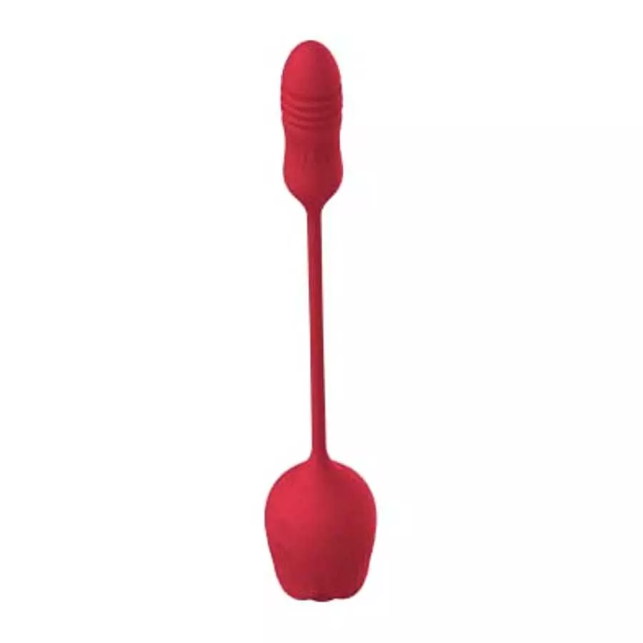 Shibari Rose Toy Vibrator for Women, Tongue-N-Cheek Rechargeable Clitoral G-Spot Nipple Licking Massaging Thrusting Bullet Stimu