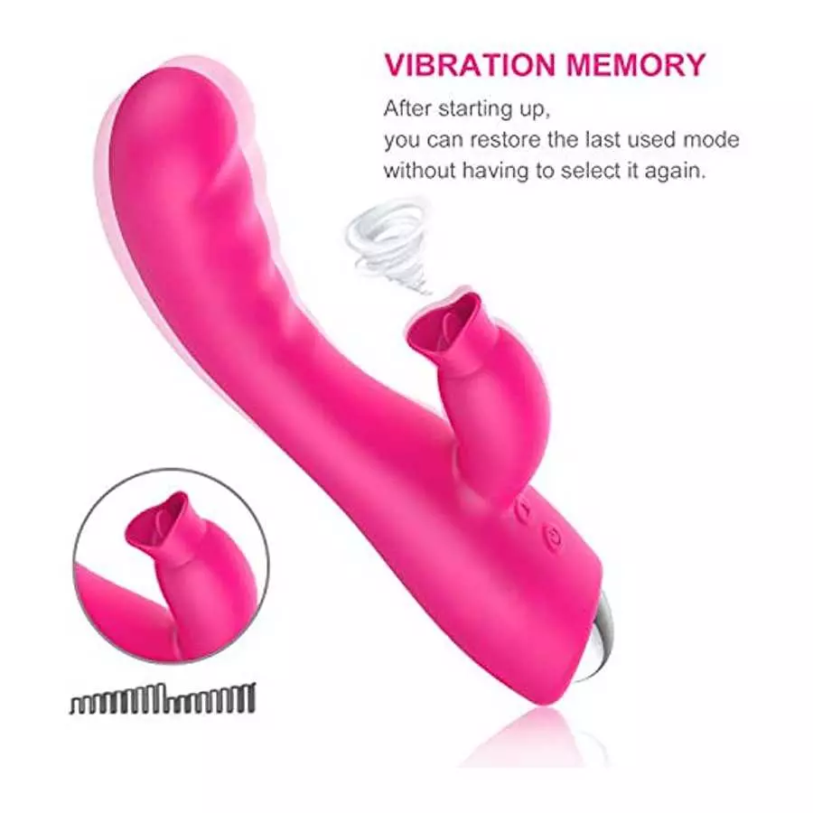 Stimulator for Women Womens Vibrator Sucking Sucker Toy Rose Silent Tongue Cordless Soft Waterproof Dual Motor Pleasure Heating 