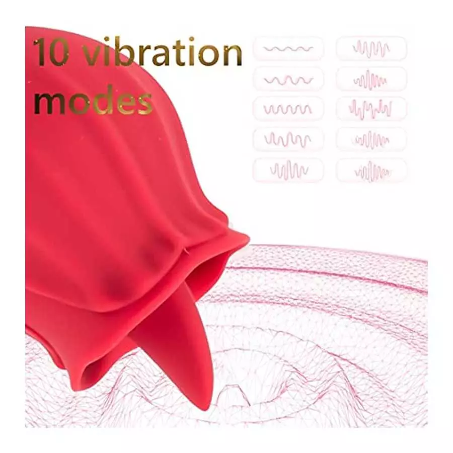 Rose Sex Stimulator for Women - Rose Vibrator Pleasure Rose Sex Toy Clit Licker Adult Sensory Toys Clitoral Stimulator with 10 V