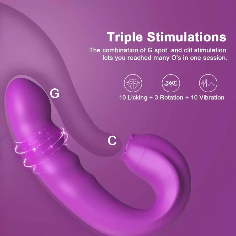 Clitoral Licking Vibrator,10 Powerful Vibrating Modes, 3 in 1 G Spot Vibrator with Rotating Head & Clit Licker, 2022 Sex Toy for Clitoral Licking Vibrator,10 Powerful Vibrating Modes, 3 in 1 G Spot Vibrator with Rotating Head & Clit Licker, 2022 Sex Toy for