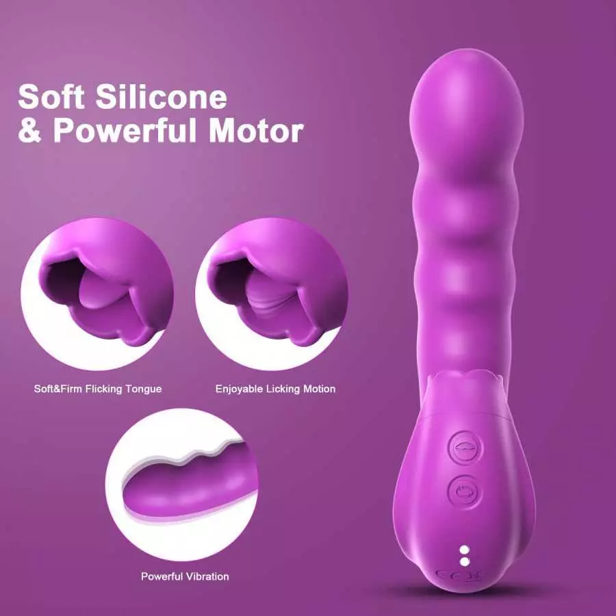 Clitoral Licking Vibrator,10 Powerful Vibrating Modes, 3 in 1 G Spot Vibrator with Rotating Head & Clit Licker, 2022 Sex Toy for