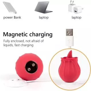 Rose Toy for Women -Rose Sex Toy with Tongue Licking Vibrator for Women G spot Nipple Stimulation, Rechargeable Vibrating Machin