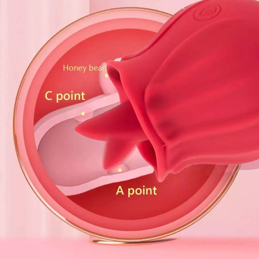 Rose Toy for Women -Rose Sex Toy with Tongue Licking Vibrator for Women G spot Nipple Stimulation, Rechargeable Vibrating Machin