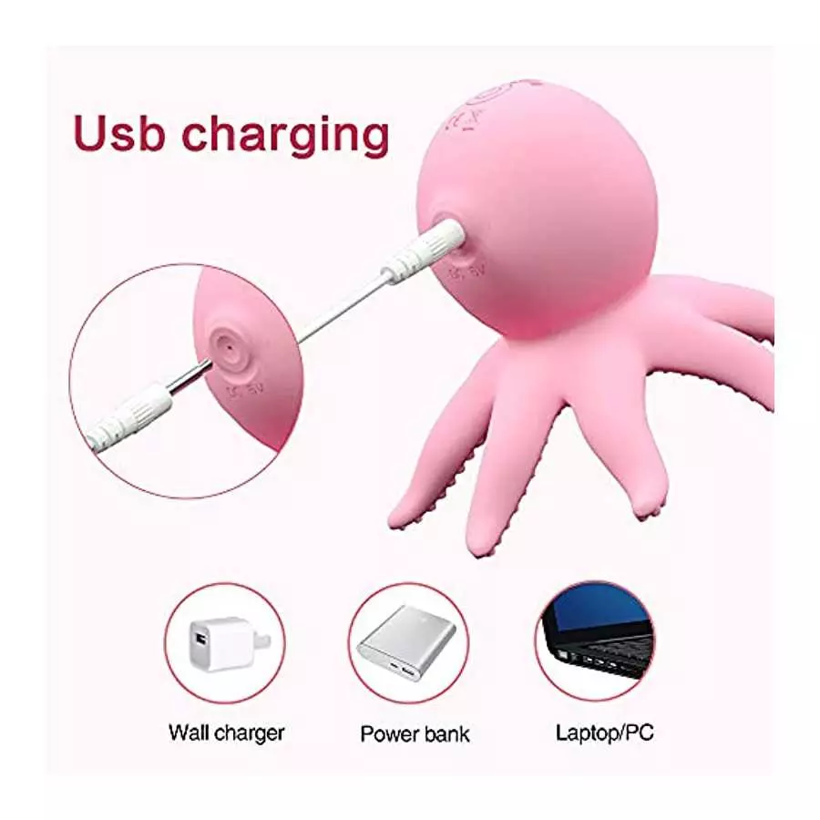 Octopus Nipple Massage Vibrator 10 Frequency Clitoris Stimulator Oral Sex Toys Breast Pump Enlargement Licking Nipple Vibrators 