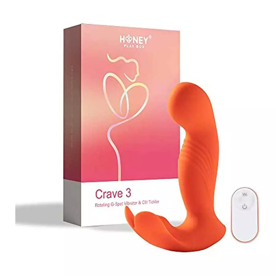Honey Play Box G-spot Vibrator, Crave-3" Sex Toy for Women with Rotating Massage Head and Clitoral Tickler for Women and Couples