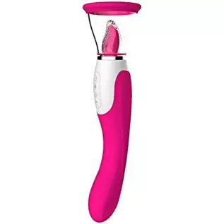 Dual SuckingToy Rose Toy for Women Massager Oral Tongue Rose Flowers Rechargeable Adult Toy for Women Couples-,Powerful Tongue S