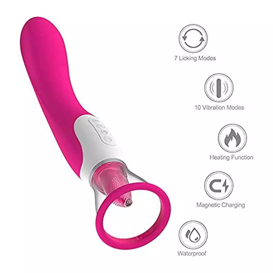 Dual SuckingToy Rose Toy for Women Massager Oral Tongue Rose Flowers Rechargeable Adult Toy for Women Couples-,Powerful Tongue S