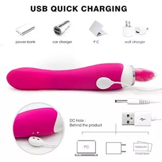 Dual SuckingToy Rose Toy for Women Massager Oral Tongue Rose Flowers Rechargeable Adult Toy for Women Couples-,Powerful Tongue S
