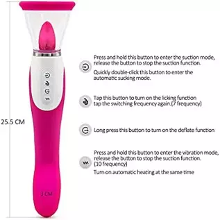 Dual SuckingToy Rose Toy for Women Massager Oral Tongue Rose Flowers Rechargeable Adult Toy for Women Couples-,Powerful Tongue S