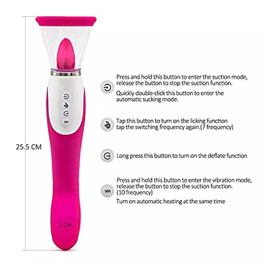 Dual SuckingToy Rose Toy for Women Massager Oral Tongue Rose Flowers Rechargeable Adult Toy for Women Couples-,Powerful Tongue S