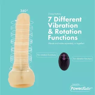 pure love 7.36" Vibrating and Rotating Dildo with Remote, Harness Compatible Adult Sex Toy, Cosmic