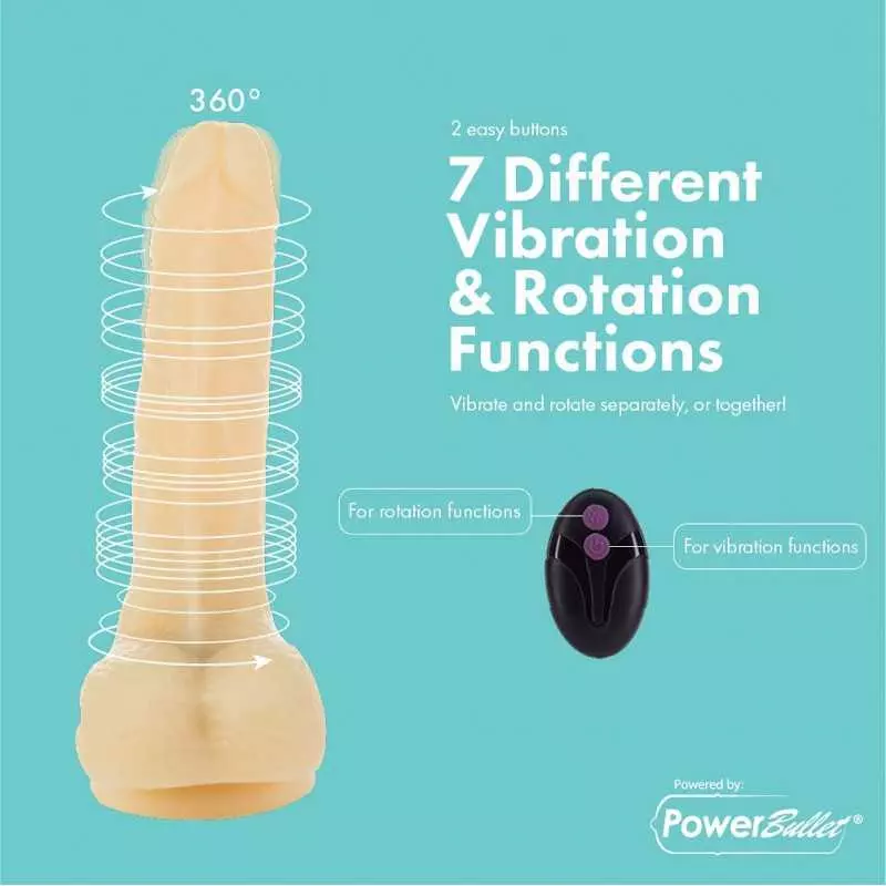 pure love 7.36" Vibrating and Rotating Dildo with Remote, Harness Compatible Adult Sex Toy, Cosmic