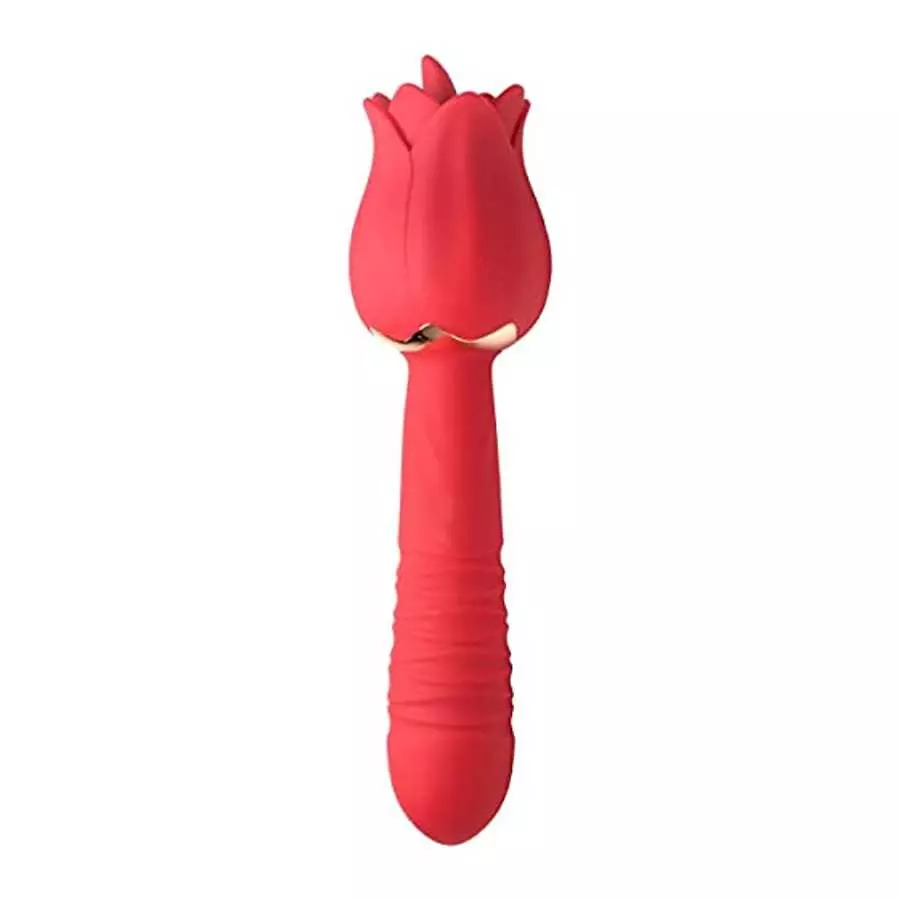 INMI Racy Rose Premium Silicone Thrusting and Clitoral Licking Rose Vibrator for Women. Multi Speed and Patterns of Licking Thru INMI Racy Rose Premium Silicone Thrusting and Clitoral Licking Rose Vibrator for Women. Multi Speed and Patterns of Licking Thru
