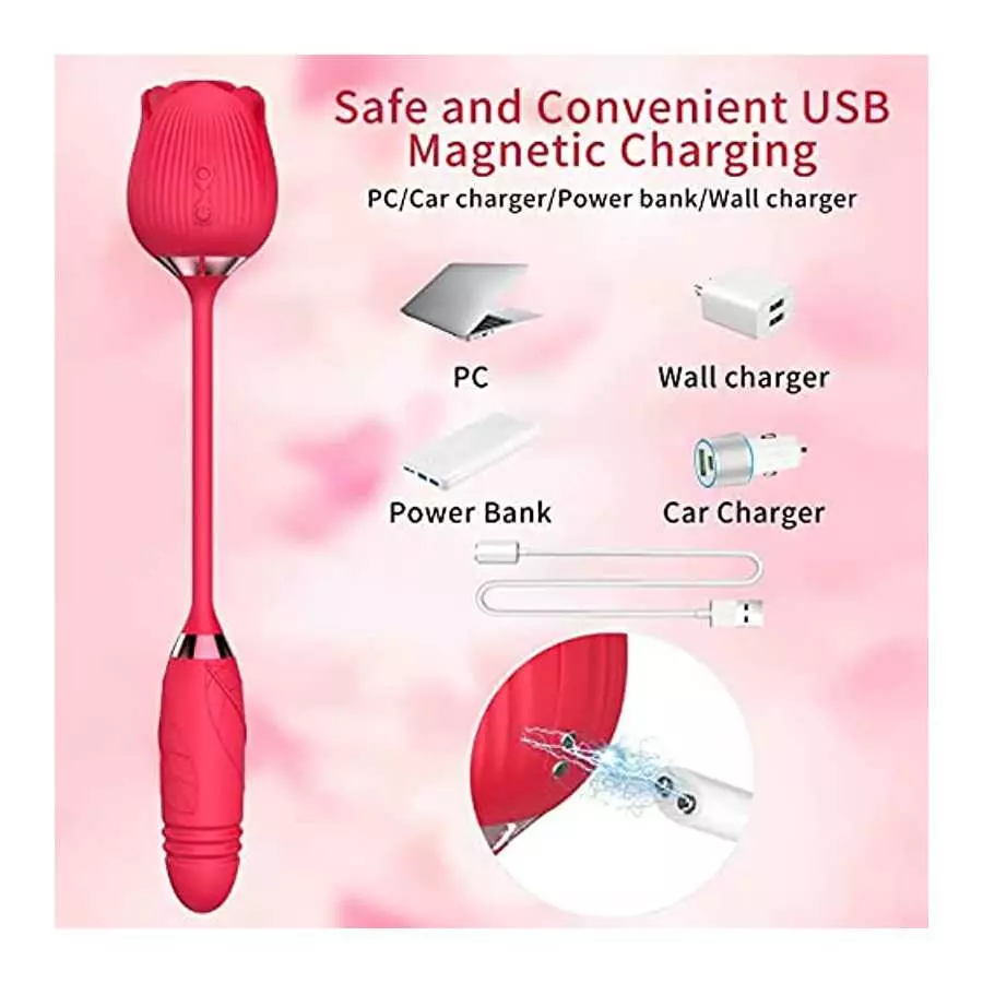 Rose Toy Vibrator for Women Mini Clitoral Vibrator Stimulator with 10 Vibrating for Clitoris & Nipple Stimulation, Adult Sex Toy