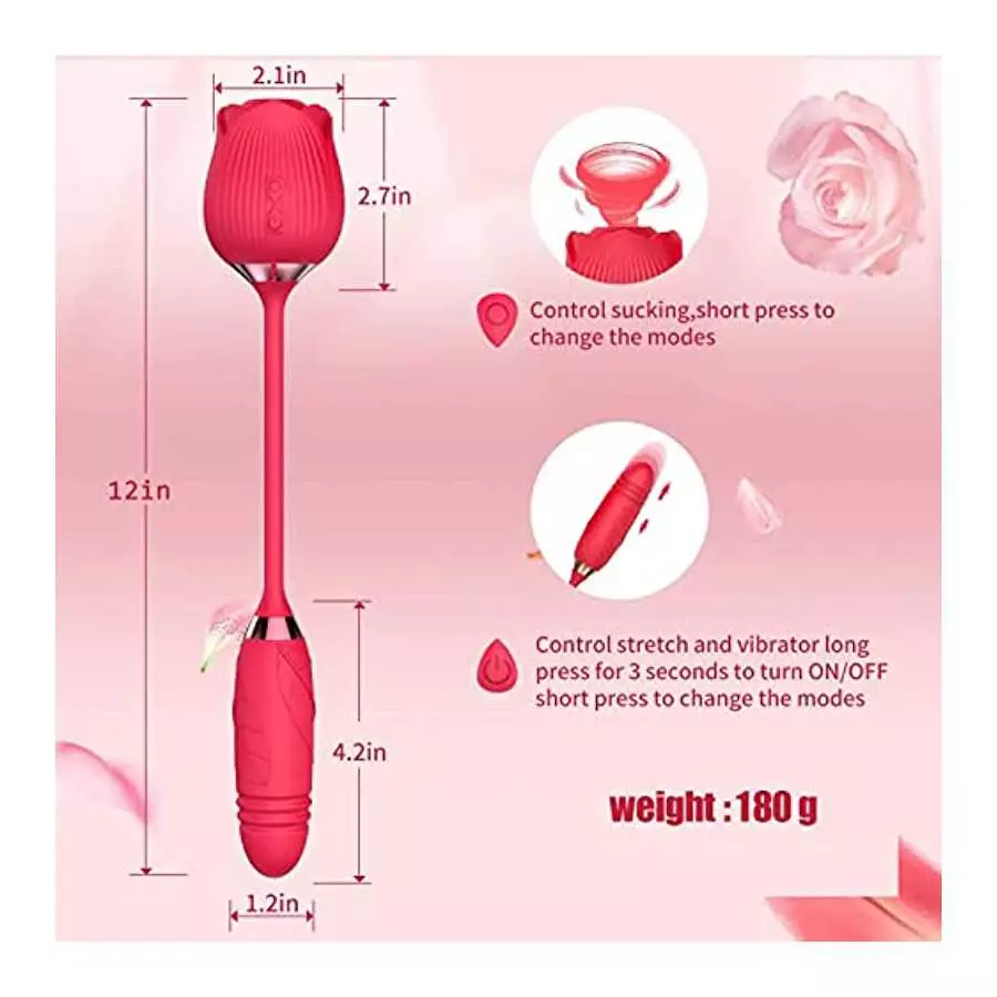 Rose Toy Vibrator for Women Mini Clitoral Vibrator Stimulator with 10 Vibrating for Clitoris & Nipple Stimulation, Adult Sex Toy