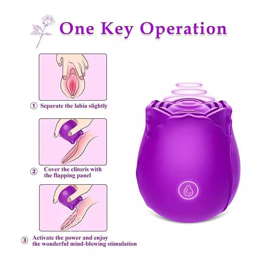 Rose Sex Stimulator for Women, Clitoral Nipple Vibrator with 9 Modes,Vibrating Personal Massager-Sex G Spot Toys Female Couples-