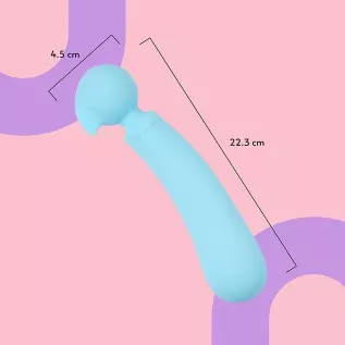 Sweet Vibes, Charmed | Dual-Action Silicone Massage Wand, Handheld Cordless Waterproof Personal Massager, USB Rechargeable (Blue