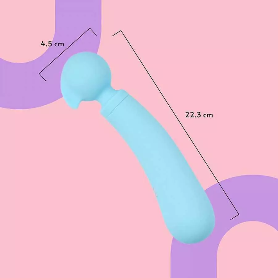 Sweet Vibes, Charmed | Dual-Action Silicone Massage Wand, Handheld Cordless Waterproof Personal Massager, USB Rechargeable (Blue