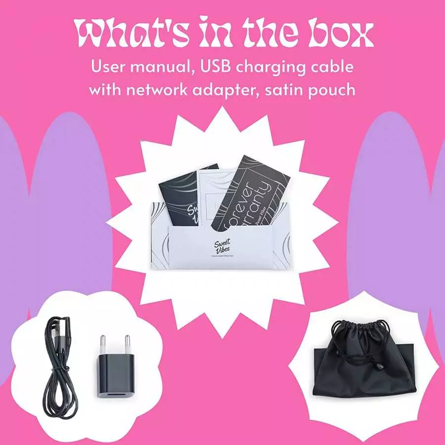 Sweet Vibes, Charmed | Dual-Action Silicone Massage Wand, Handheld Cordless Waterproof Personal Massager, USB Rechargeable (Blue