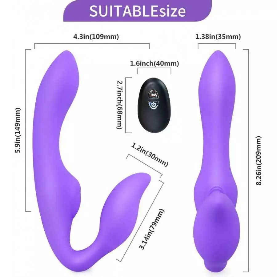 Vibrating Strapless Strap on Dildo Vibrator Sex Toys, Rechargeable Clitoral and G-spot Vibrator with Multiple Powerful Vibration