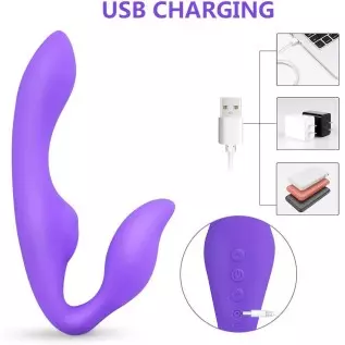 Vibrating Strapless Strap on Dildo Vibrator Sex Toys, Rechargeable Clitoral and G-spot Vibrator with Multiple Powerful Vibration Vibrating Strapless Strap on Dildo Vibrator Sex Toys, Rechargeable Clitoral and G-spot Vibrator with Multiple Powerful Vibration