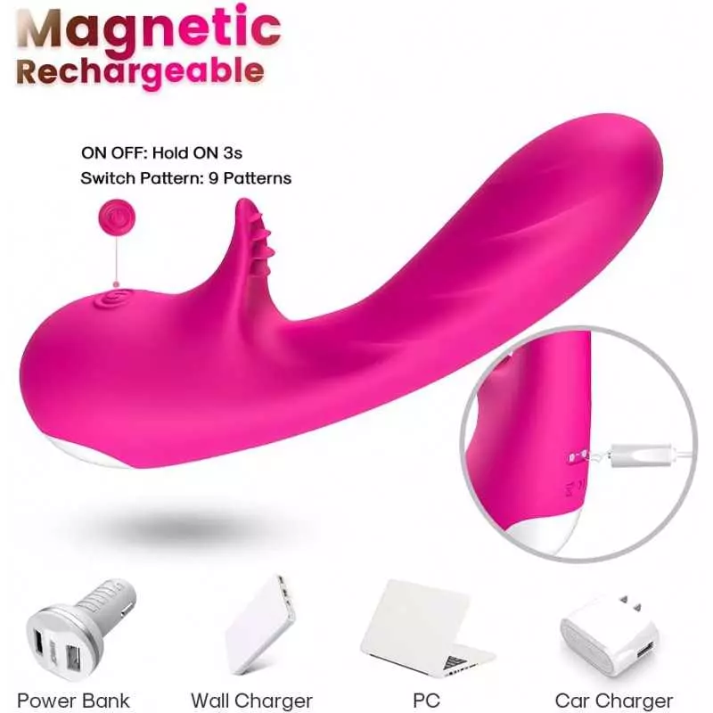 Clitroal Rabbit Vibrator - Powerful G Spot Nipple Stimulation Vagina Massager with 9 Vibration Patterns, USB Magnetic Rechargeab