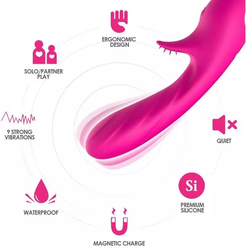 Clitroal Rabbit Vibrator - Powerful G Spot Nipple Stimulation Vagina Massager with 9 Vibration Patterns, USB Magnetic Rechargeab