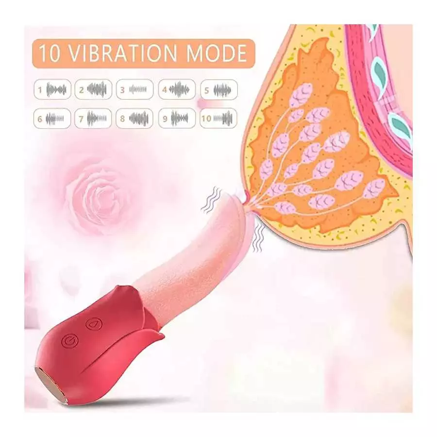 Rose Toy, Rose Sex Stimulator for Women, Clitoral G Spot Tongue Licking Vibrator Nipples Massager Vaginal Breast Anal Sex Toys f