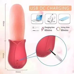 Rose Toy, Rose Sex Stimulator for Women, Clitoral G Spot Tongue Licking Vibrator Nipples Massager Vaginal Breast Anal Sex Toys f Rose Toy, Rose Sex Stimulator for Women, Clitoral G Spot Tongue Licking Vibrator Nipples Massager Vaginal Breast Anal Sex Toys f
