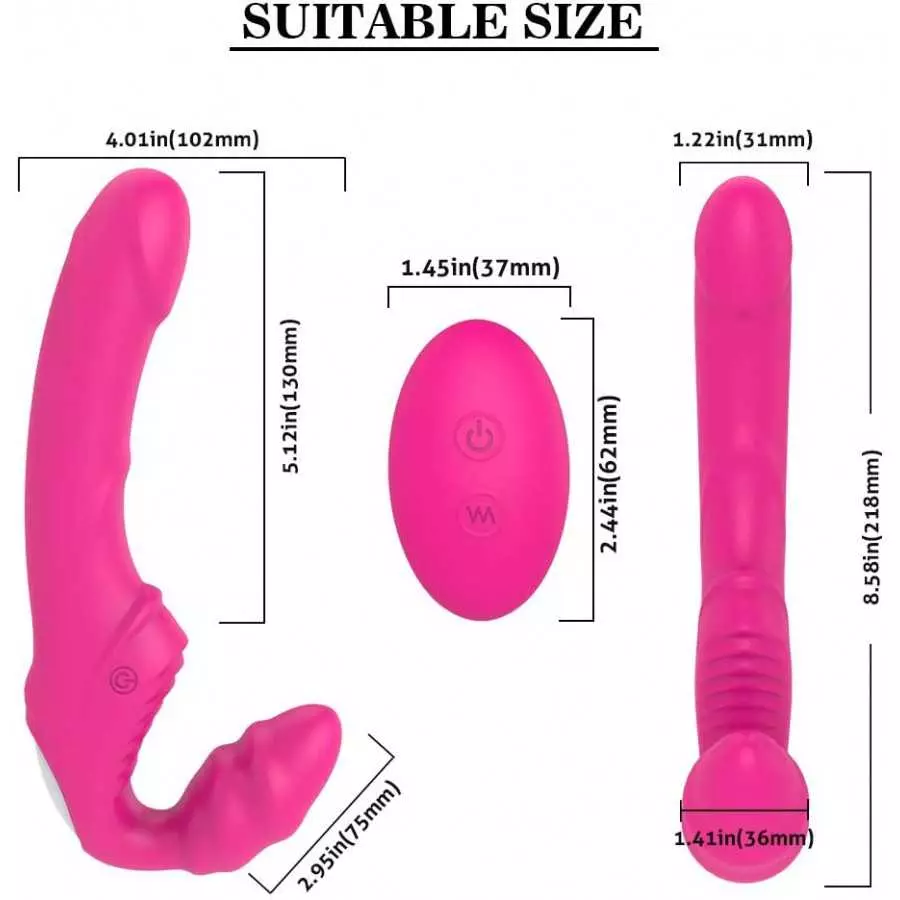 Double-Head Synchronous Vibrator,Interactive Sex Device for Men and Women at The Same Time, G-Point Clitoral Waterproof Massager