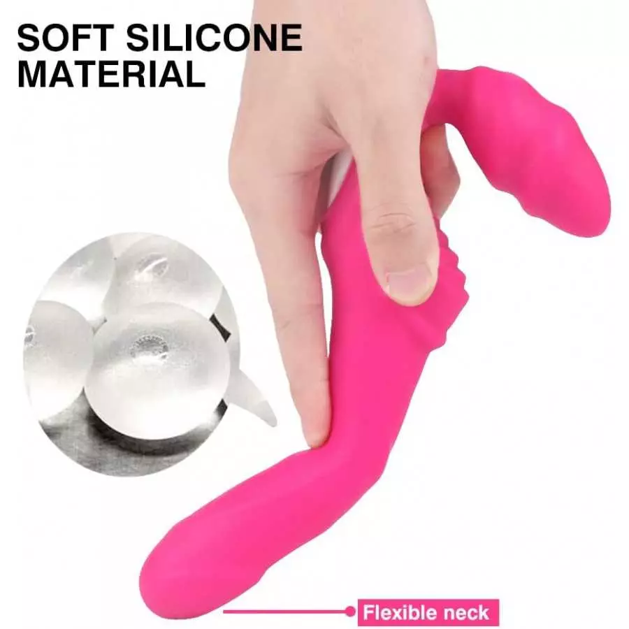 Double-Head Synchronous Vibrator,Interactive Sex Device for Men and Women at The Same Time, G-Point Clitoral Waterproof Massager