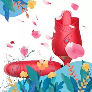 2022 Newly-Dual Head Flower Shaped Rose Toys ， Sex Stimulator for Women Valentine's Day Lick 20 Modes for Lingerie Gifts Women V