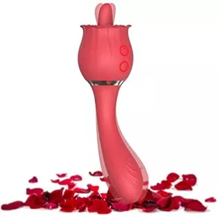 Rose Toy Vibrator for Women,Nipples Clitoris Stimulator,with 10 Modes & 20 Powerful Vibration,G Spot Clitoral Vibrator Dildo Sex