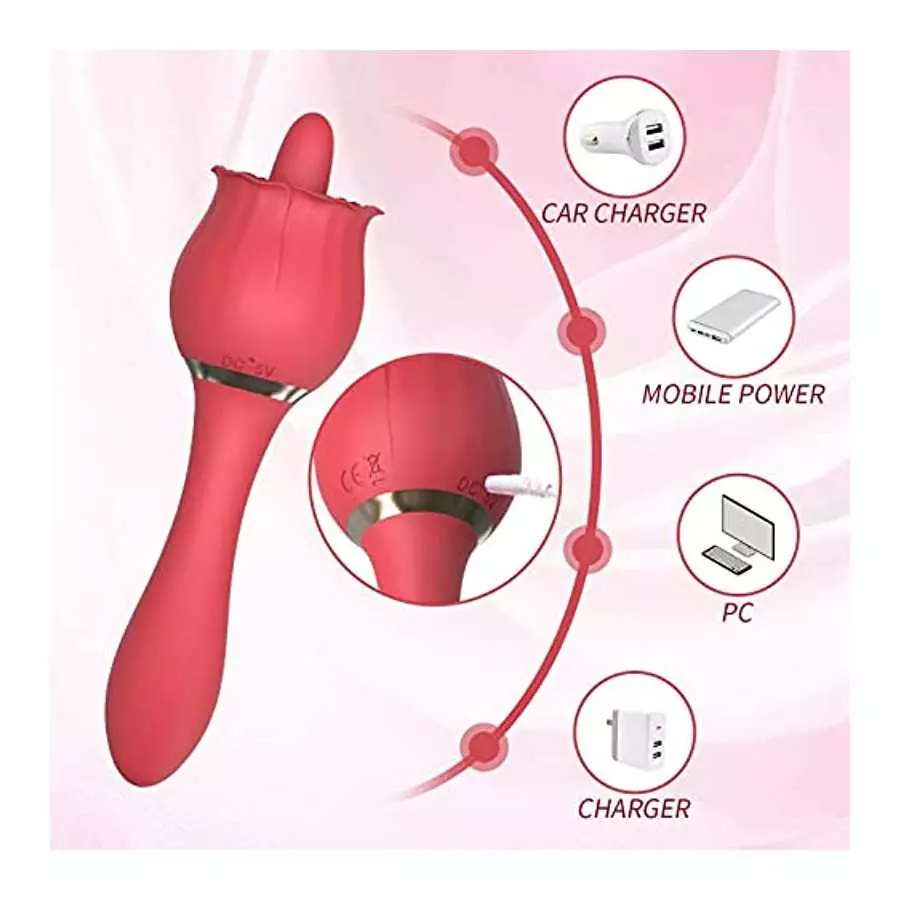 Rose Toy Vibrator for Women,Nipples Clitoris Stimulator,with 10 Modes & 20 Powerful Vibration,G Spot Clitoral Vibrator Dildo Sex