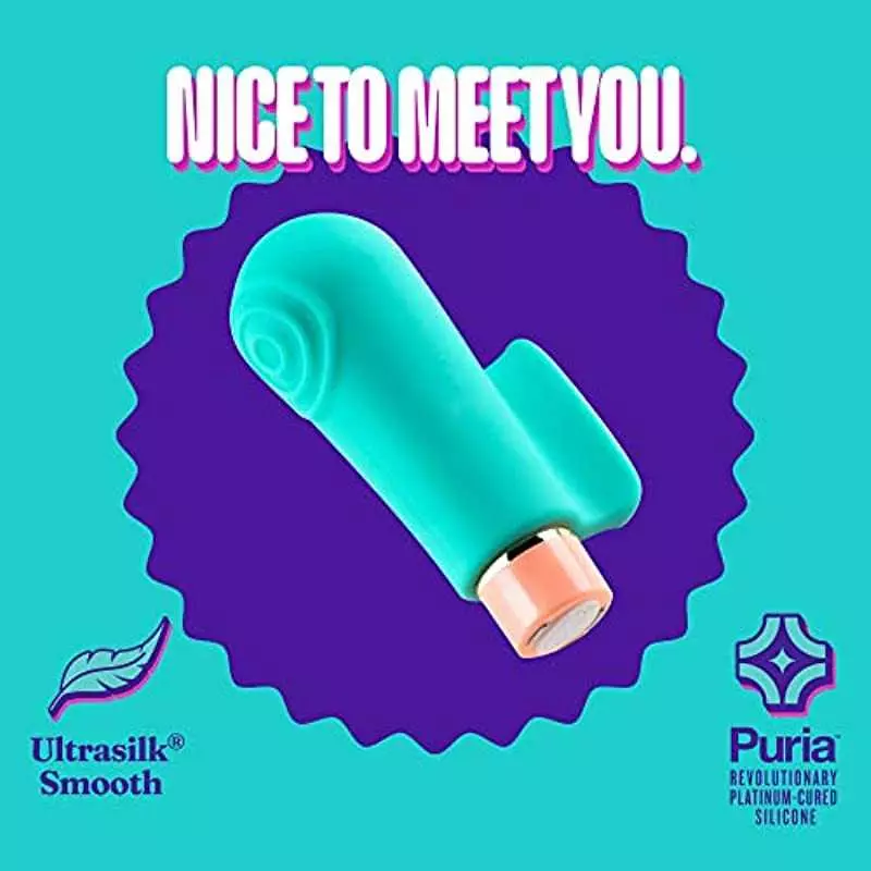 Blush Aria Sensual AF Silicone Vibrator - Rumble Tech Rumbly 10 Vibration Settings - Finger Fin for Accessibility and Grasp - IP