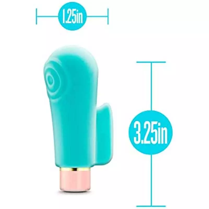 Blush Aria Sensual AF Silicone Vibrator - Rumble Tech Rumbly 10 Vibration Settings - Finger Fin for Accessibility and Grasp - IP